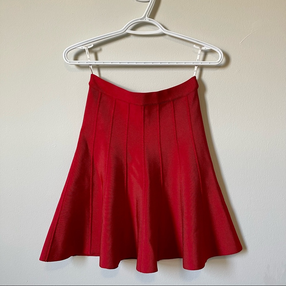 Authentic Herve Leger Sabine Red Skirt
